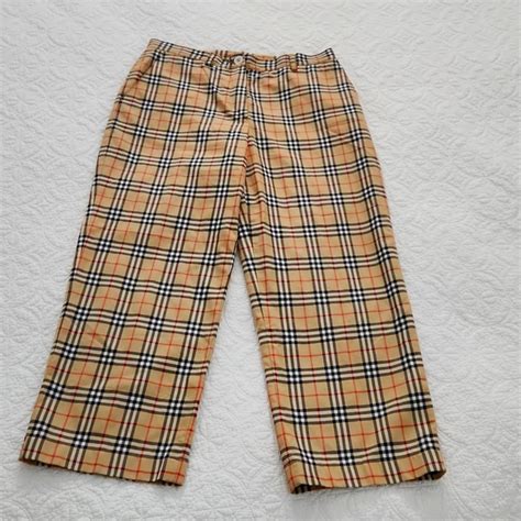 burberry golf womens gray plaid capris with buckle waist|real real burberry golf.